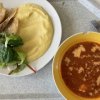 italská polévka, talápie na bylinkách, bramborová kaše
