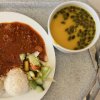 dýňová polévka, hovězí ala con carne s rýží