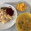 jáhlová s mrkví, zapečené brambory s uzeným